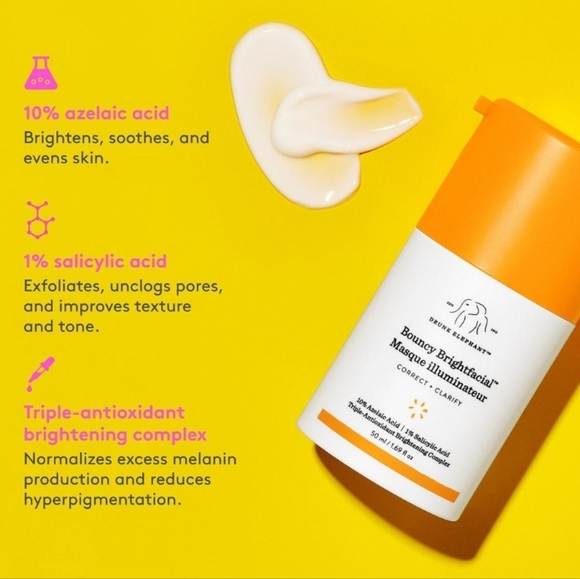 Drunk Elephant Bouncy Brightfacial Masque Illuminator Correct+Clarify, 50ml, NIB - Picture 4 of 7